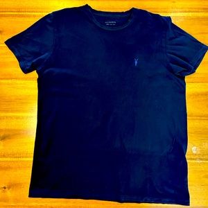 Allsaints Black Classic Tee with Ramskull